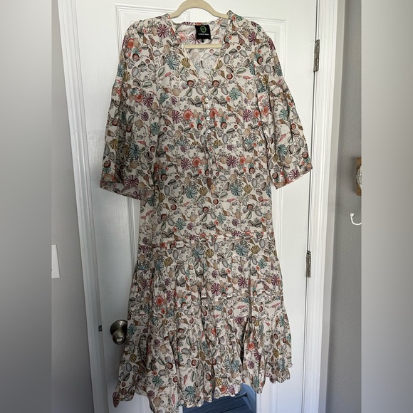 Catherine Prevost Designer Seashell Print Midi Dress  Size: Medium - Picture 4 of 7